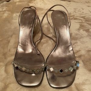 YSL Vintage Silver Sandals/Heels